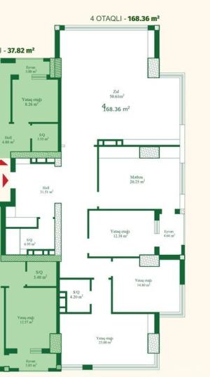 Бакы, новостройка 4 комната, продажа, 168.3 м²  , Нәсими рајону