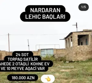 Бакы, участок земли , продажа , 24 сот , Сабунчу рајону, Нардаран гәс.