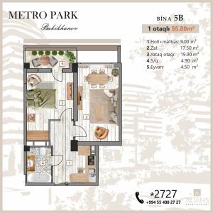 Бакы, новостройка 1 комната, продажа, 55.8 м²  , Сабунчу рајону, Бакыханов гәс.