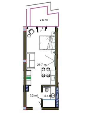 Бакы, новостройка 1 комната, продажа, 49.8 м²  , Сабунчу рајону, Нардаран гәс.